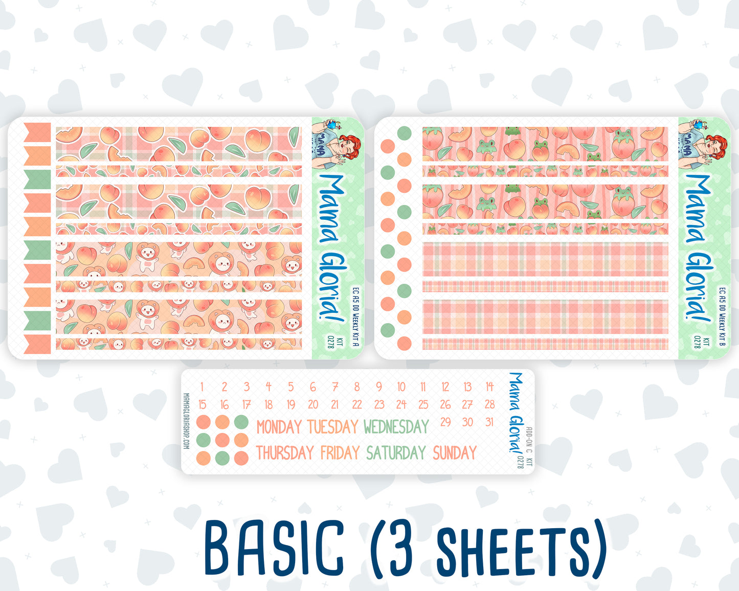 Kit 0278 - A5 - Daily Duo - Weekly Kit - August - Oops, All Peaches