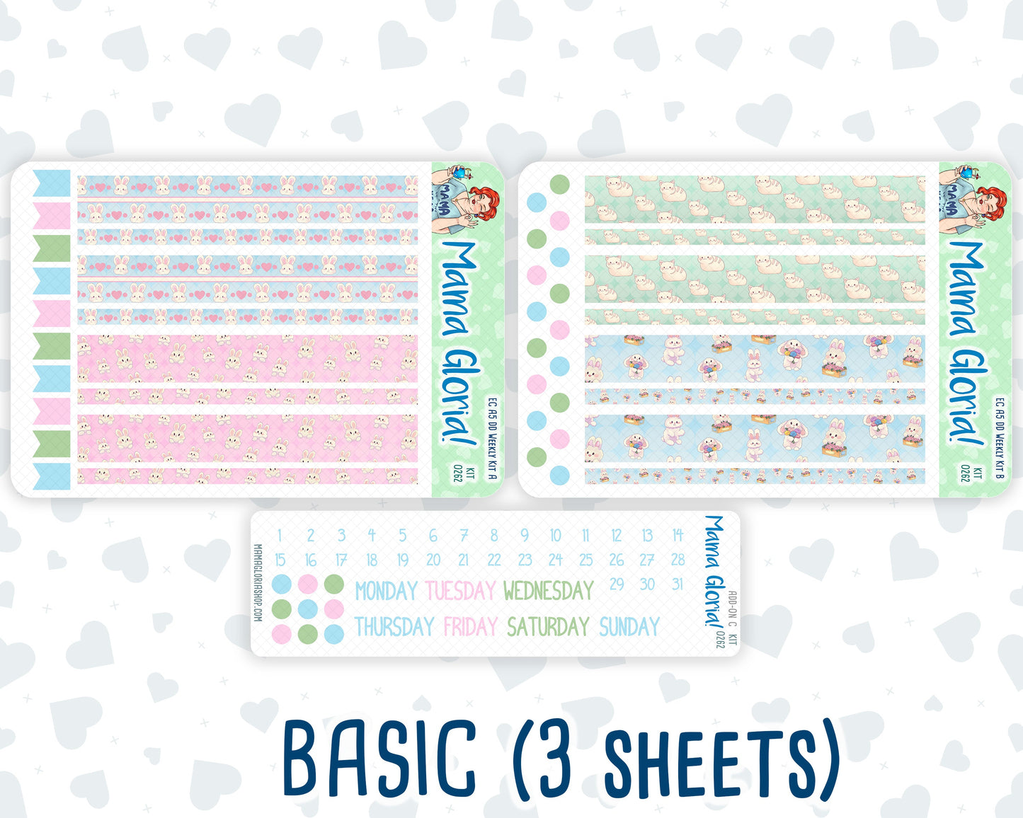 Kit 0262 - A5 - Daily Duo - Weekly Kit - April - Spring Puffs