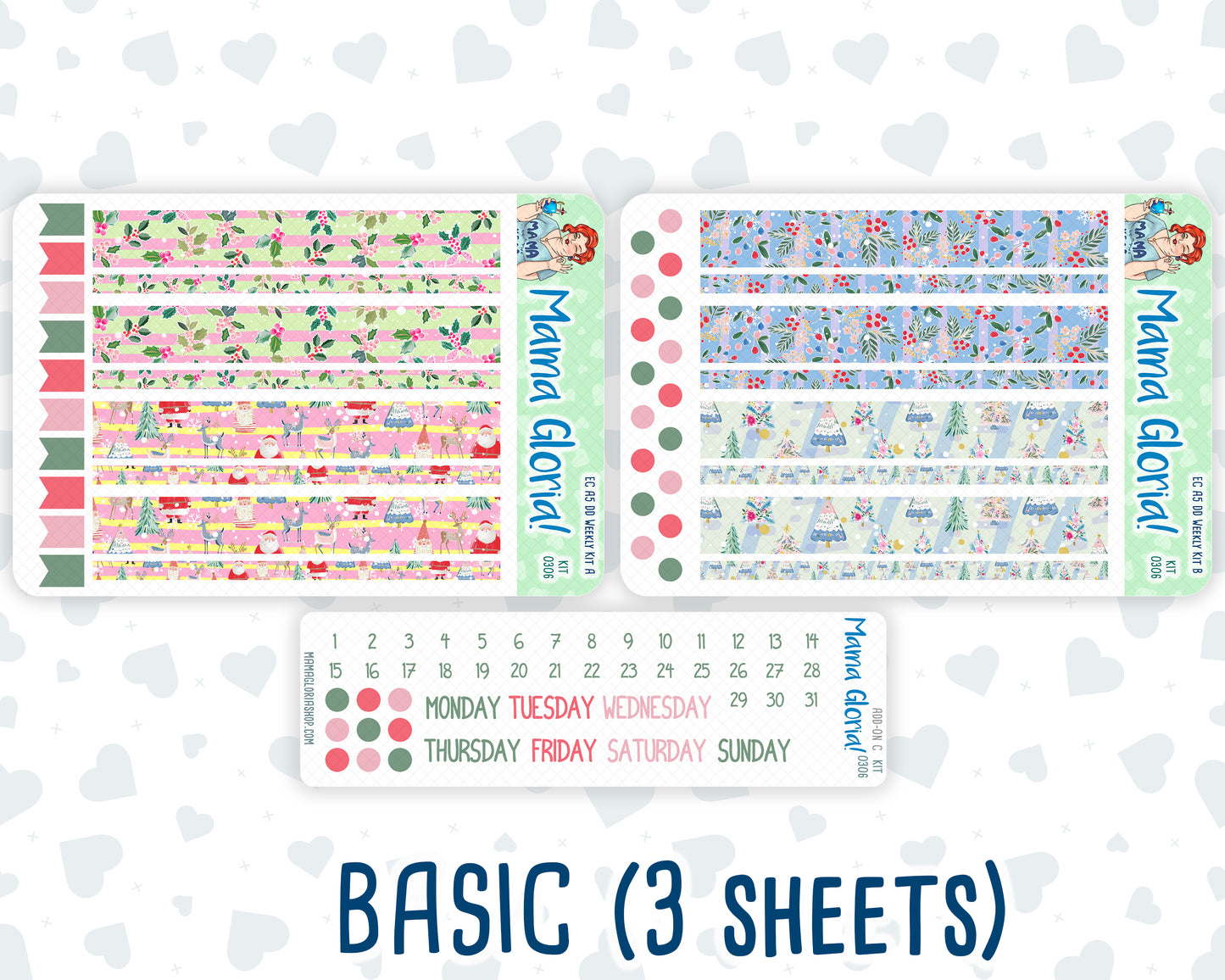 Kit 0306 - A5 - Daily Duo - Weekly Kit - December - Jolly Mischief