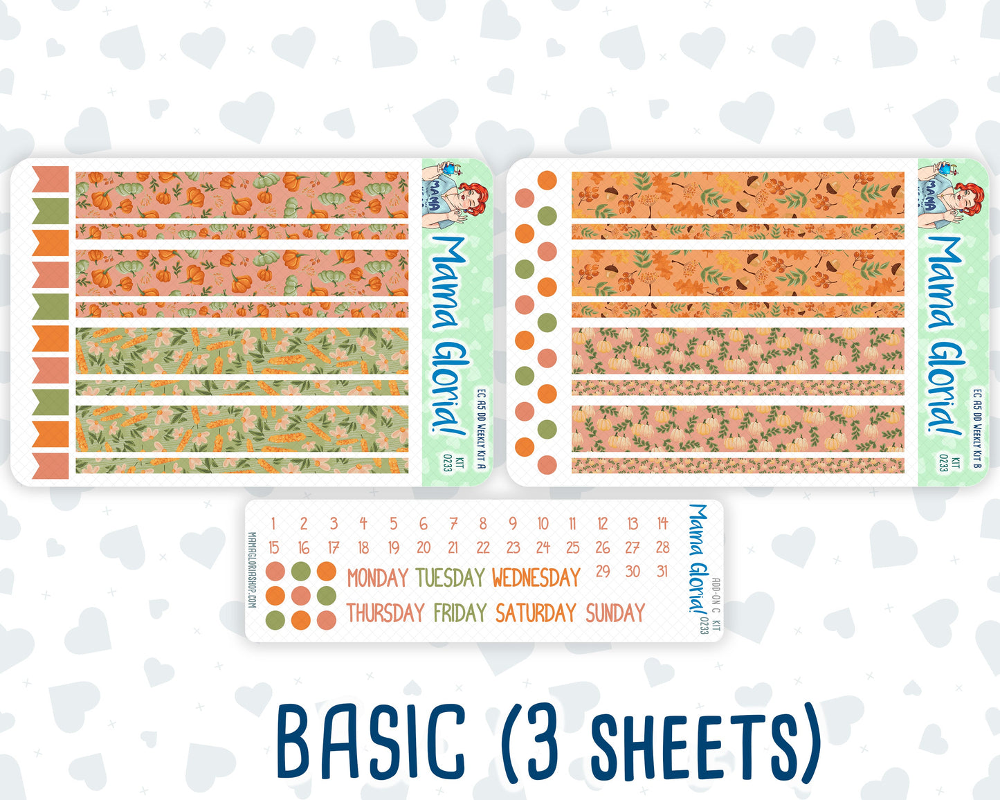Kit 0233 - A5 - Daily Duo - Weekly Kit - September - Cinnamon Days