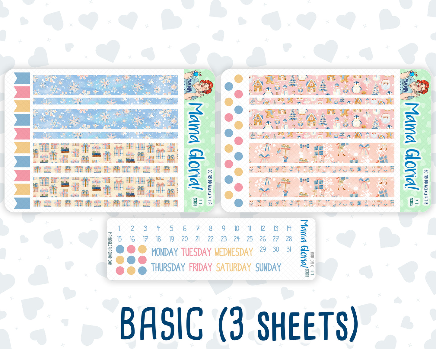 Kit 0305 - A5 - Daily Duo - Weekly Kit - December - Sugarplum Parade