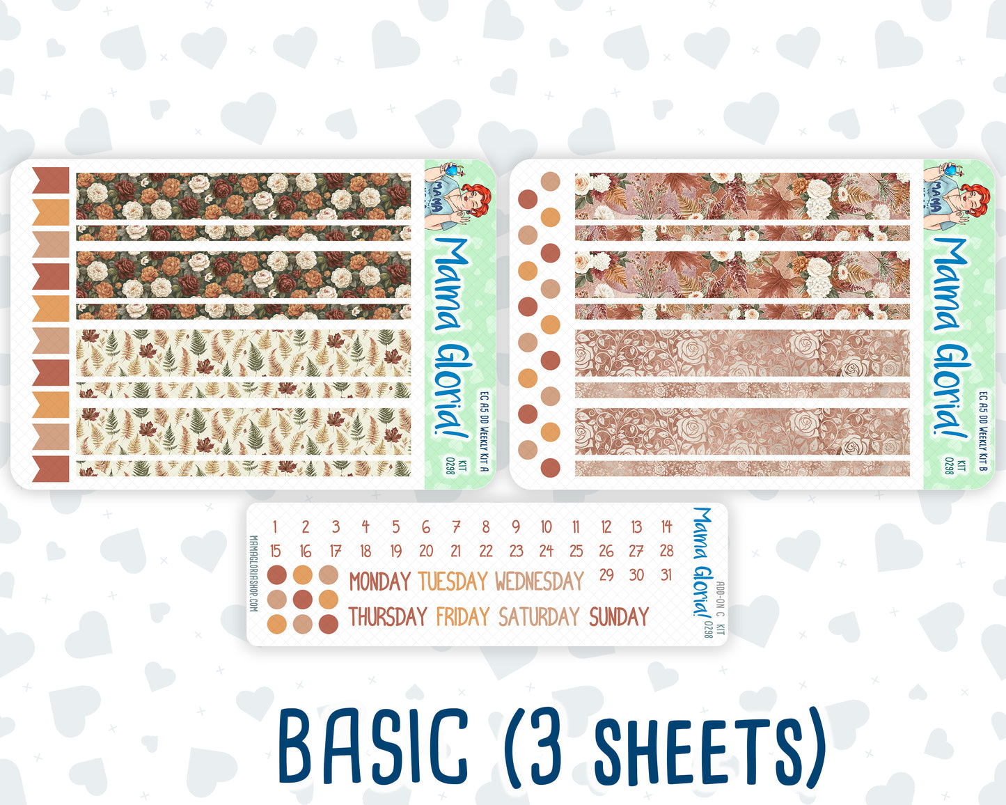 Kit 0298 - A5 - Daily Duo - Weekly Kit - October - Velvet Bloom