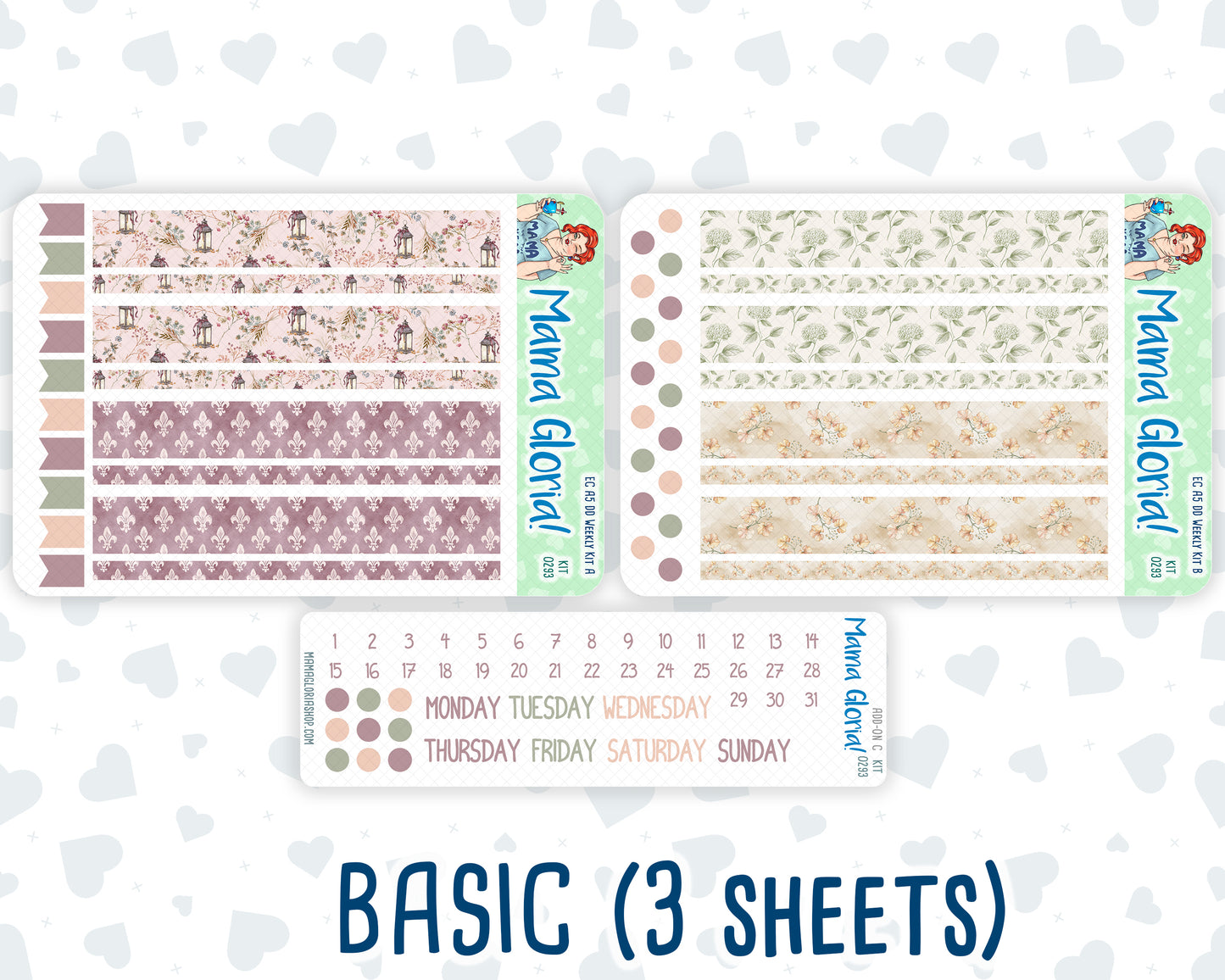 Kit 0293 - A5 - Daily Duo - Weekly Kit - September - Fleur de Provence