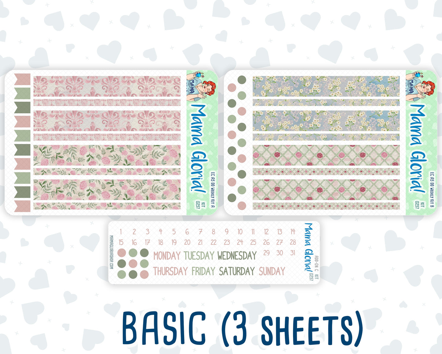Kit 0257 - A5 - Daily Duo - Weekly Kit - March - Blush Garden