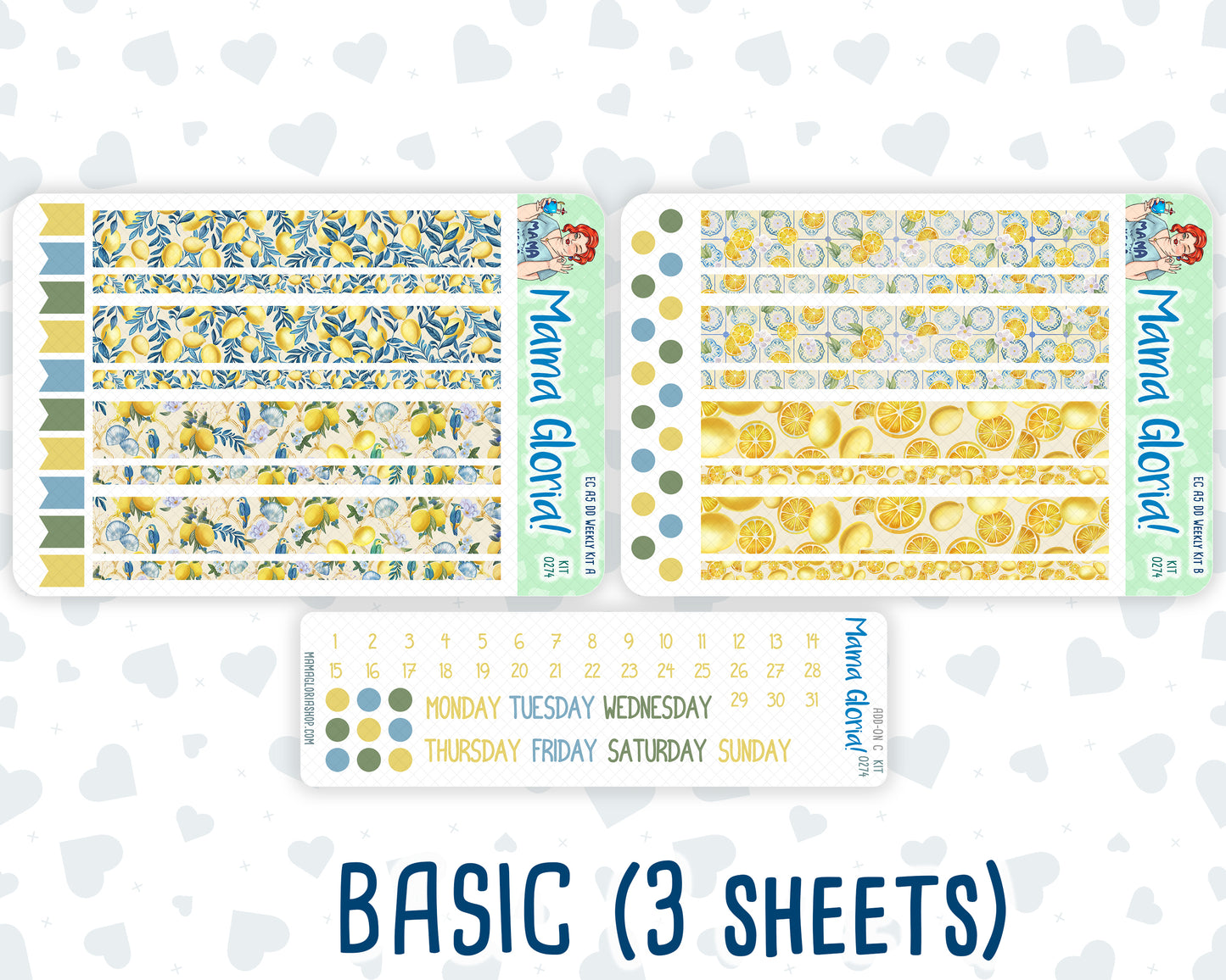 Kit 0274 - A5 - Daily Duo - Weekly Kit - July - Sunny Lemon Shore