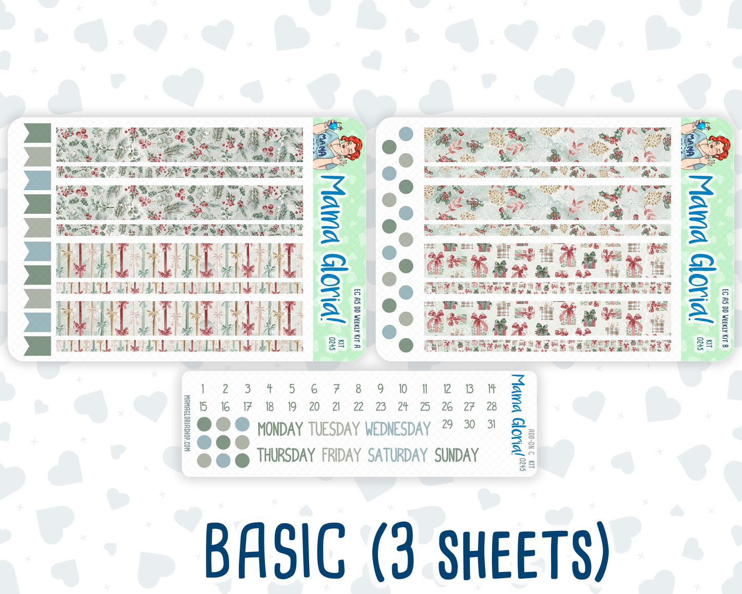 Kit 0245 - A5 - Daily Duo - Weekly Kit - December - Vintage Christmas