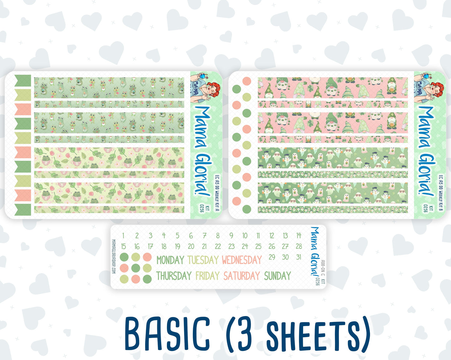 Kit 0256 - A5 - Daily Duo - Weekly Kit - March - Froggy Luck