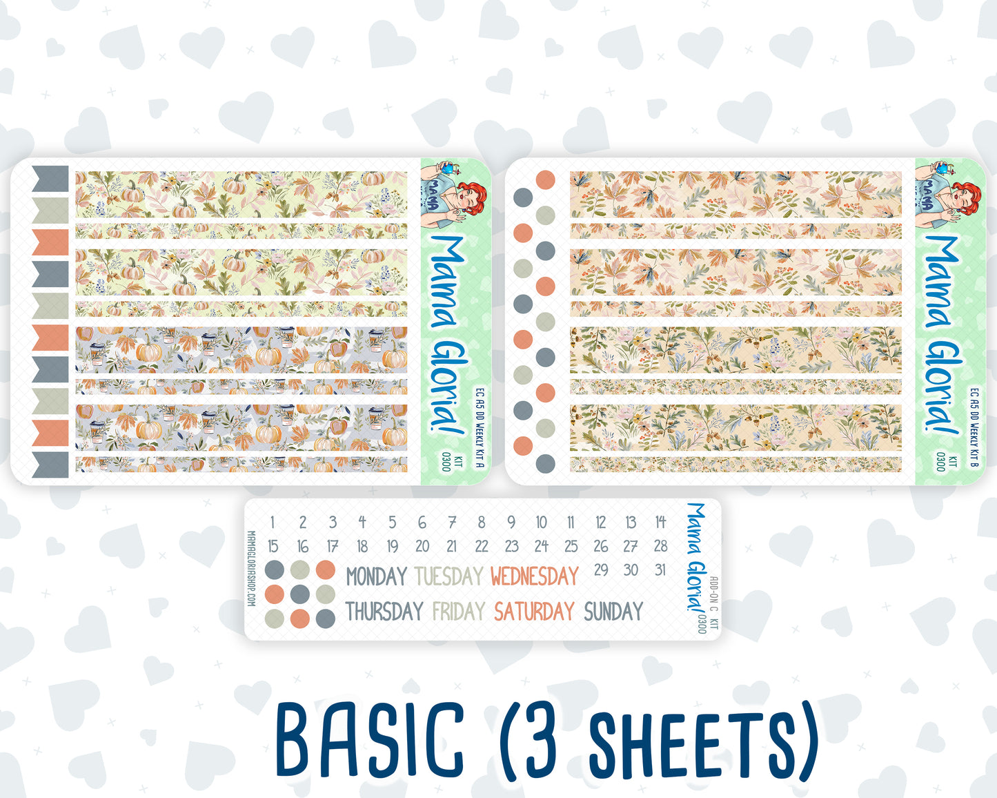 Kit 0300 - A5 - Daily Duo - Weekly Kit - October - Autumn Stroll
