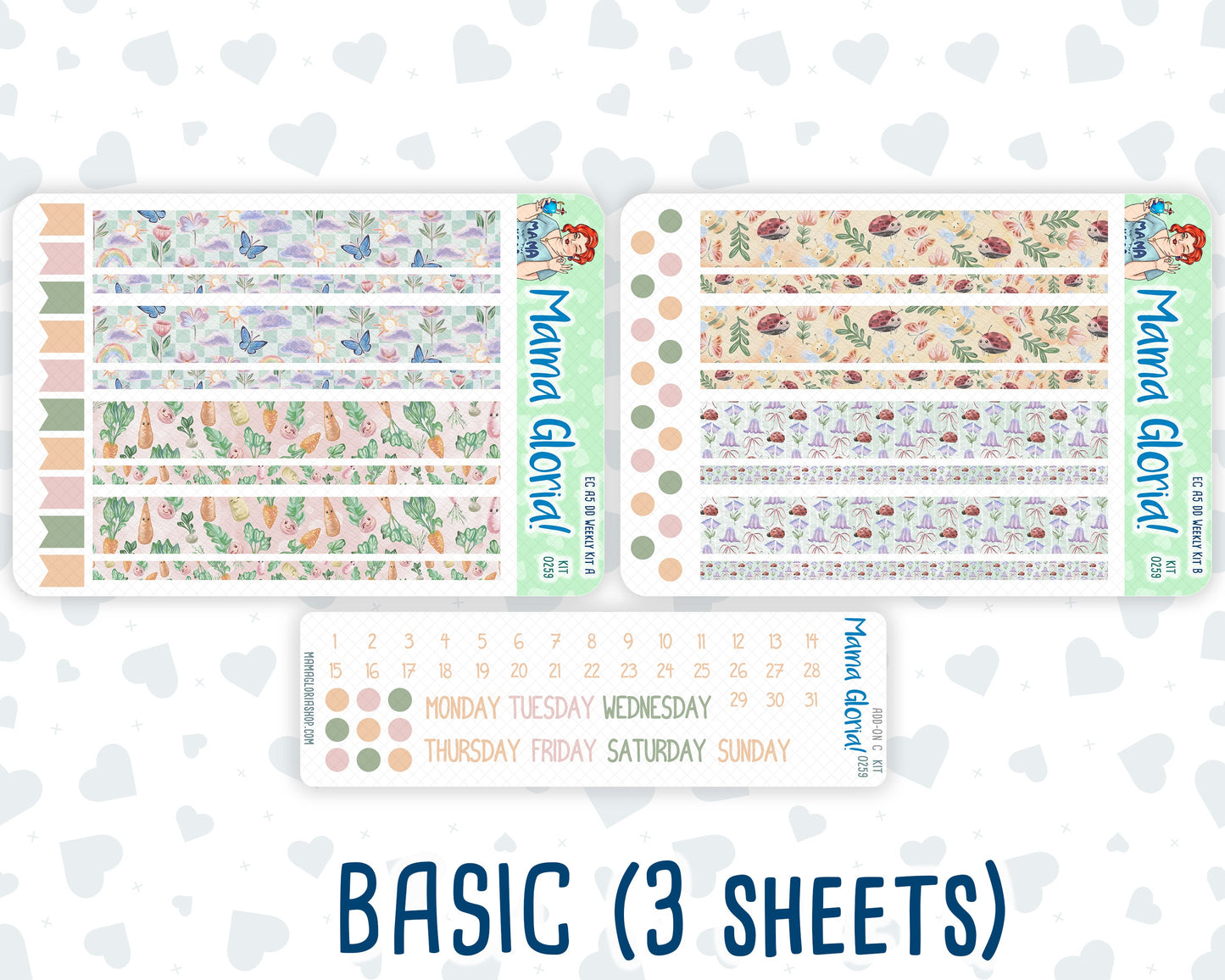 Kit 0259 - A5 - Daily Duo - Weekly Kit - March - Spring Garden Chores