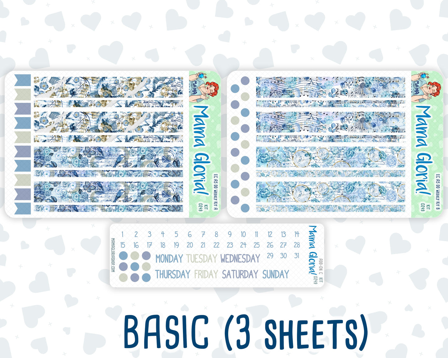 Kit 0249 - A5 - Daily Duo - Weekly Kit - January - Icy Lace