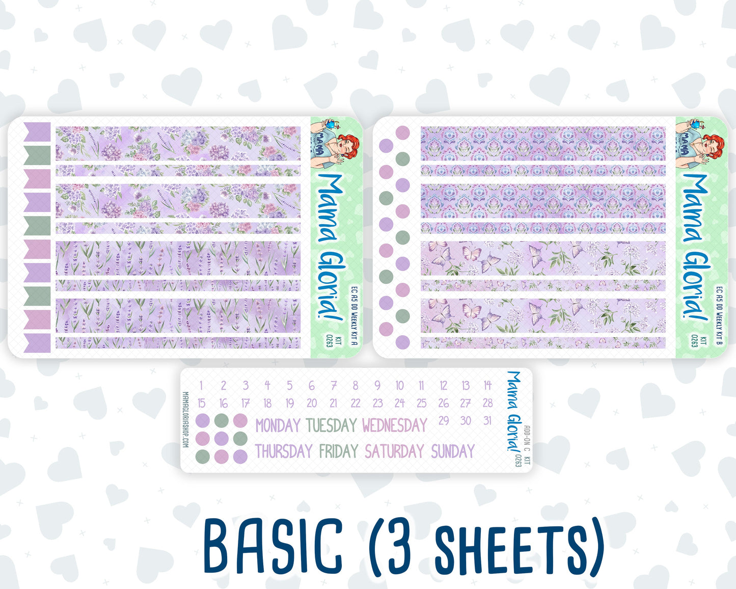 Kit 0263 - A5 - Daily Duo - Weekly Kit - April - Lavender Drift