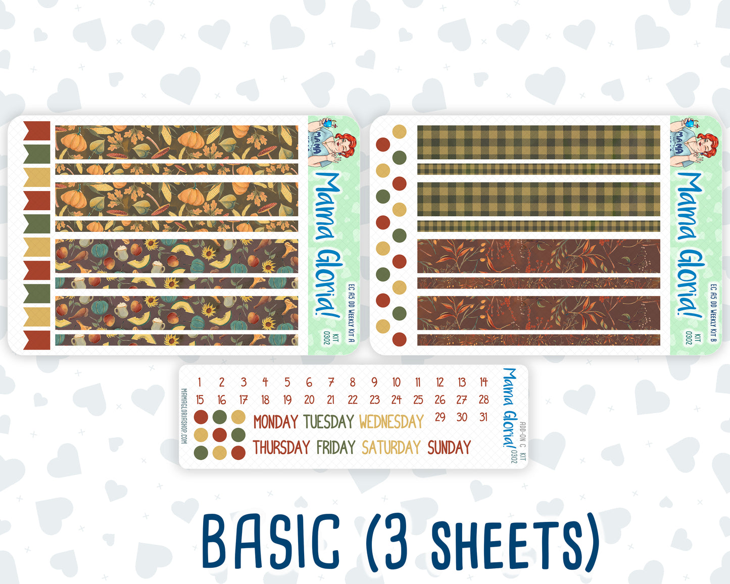 Kit 0302 - A5 - Daily Duo - Weekly Kit - November - Thankful Season