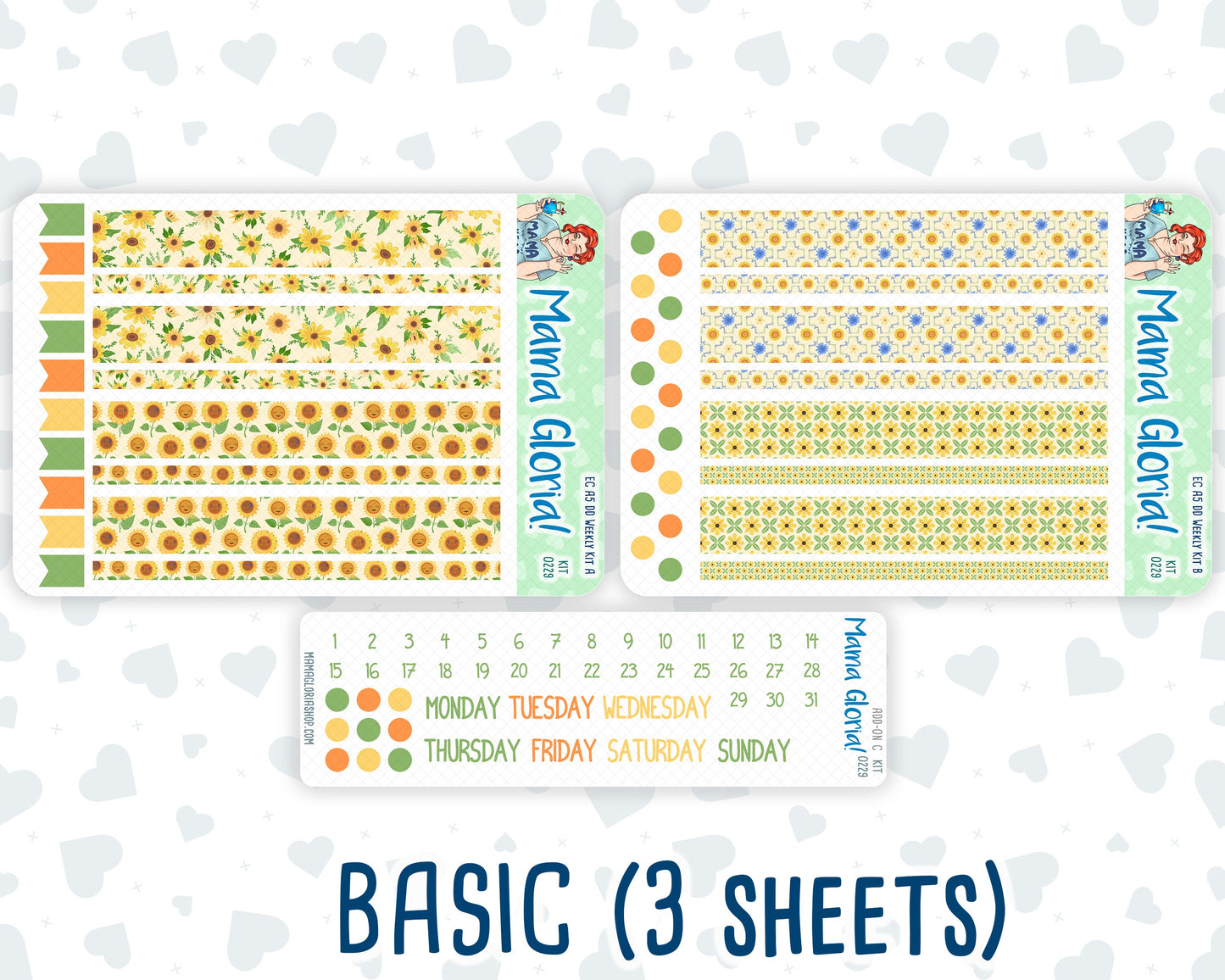 Kit 0229 - A5 - Daily Duo - Weekly Kit - August - Golden Faces