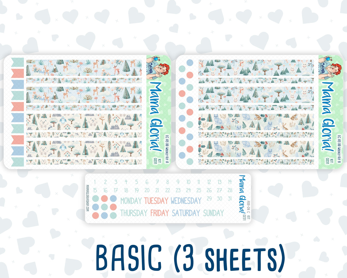 Kit 0251 - A5 - Daily Duo - Weekly Kit - January - Pine & Paws