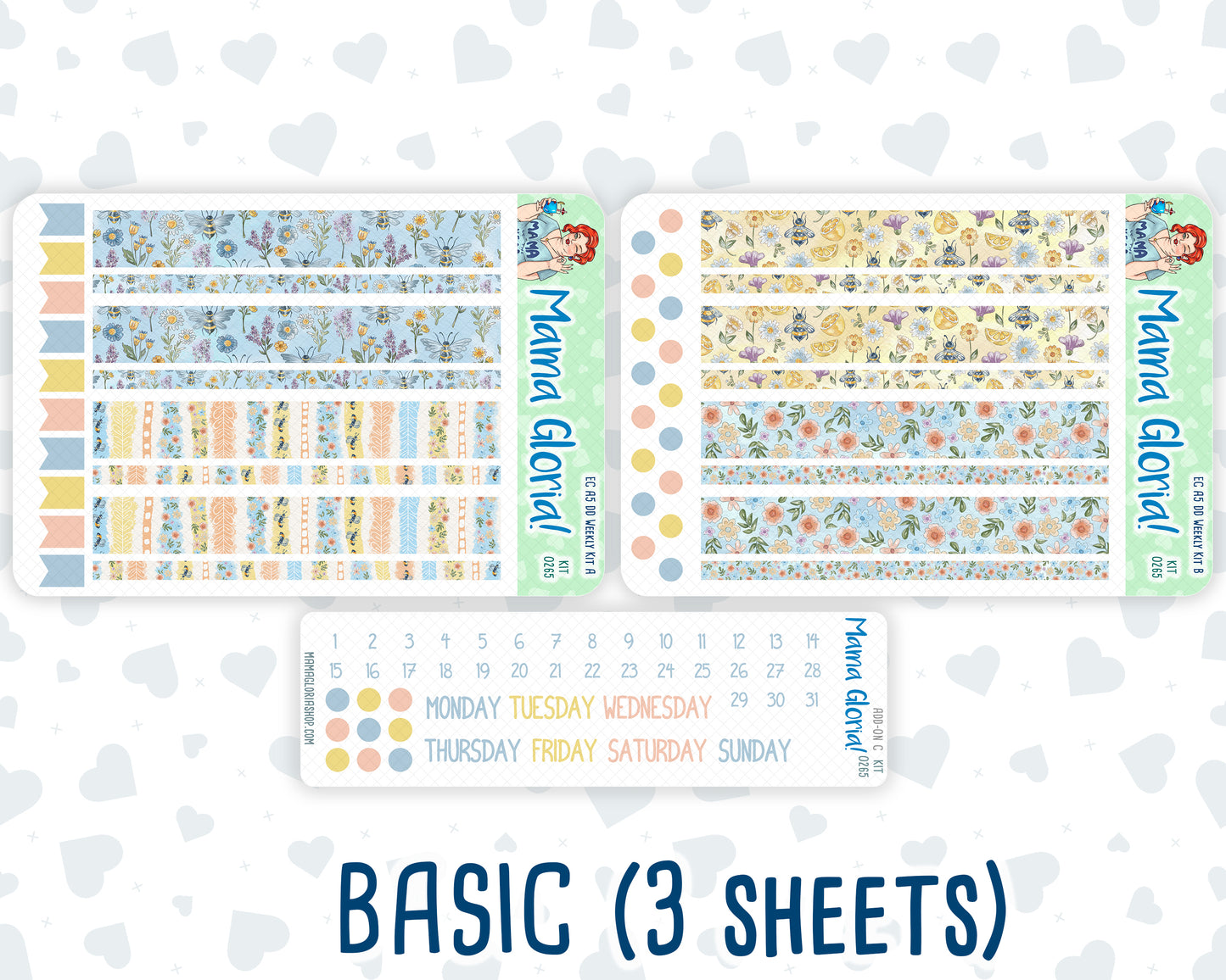 Kit 0265 - A5 - Daily Duo - Weekly Kit - May - Honeybee Sky