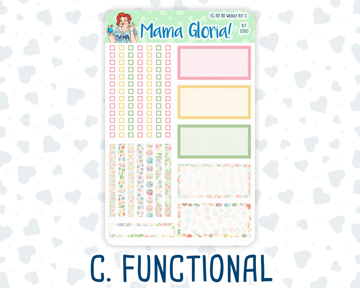 Kit 0260 - A5 - Daily Duo - Weekly Kit - April - Pastel Egg Hunt