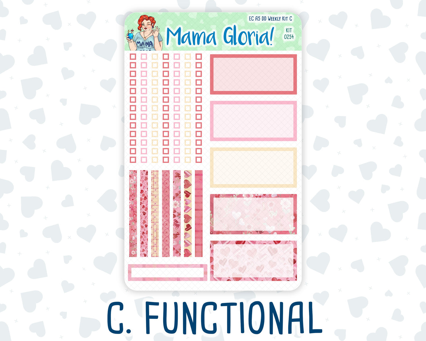 Kit 0254 - A5 - Daily Duo - Weekly Kit - February - Valentine Village