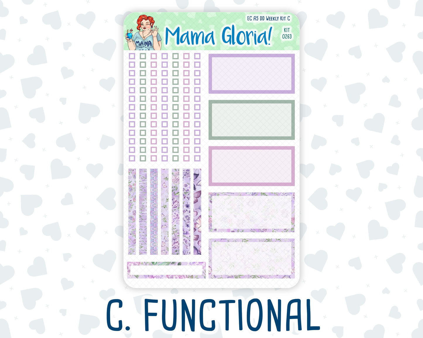 Kit 0263 - A5 - Daily Duo - Weekly Kit - April - Lavender Drift