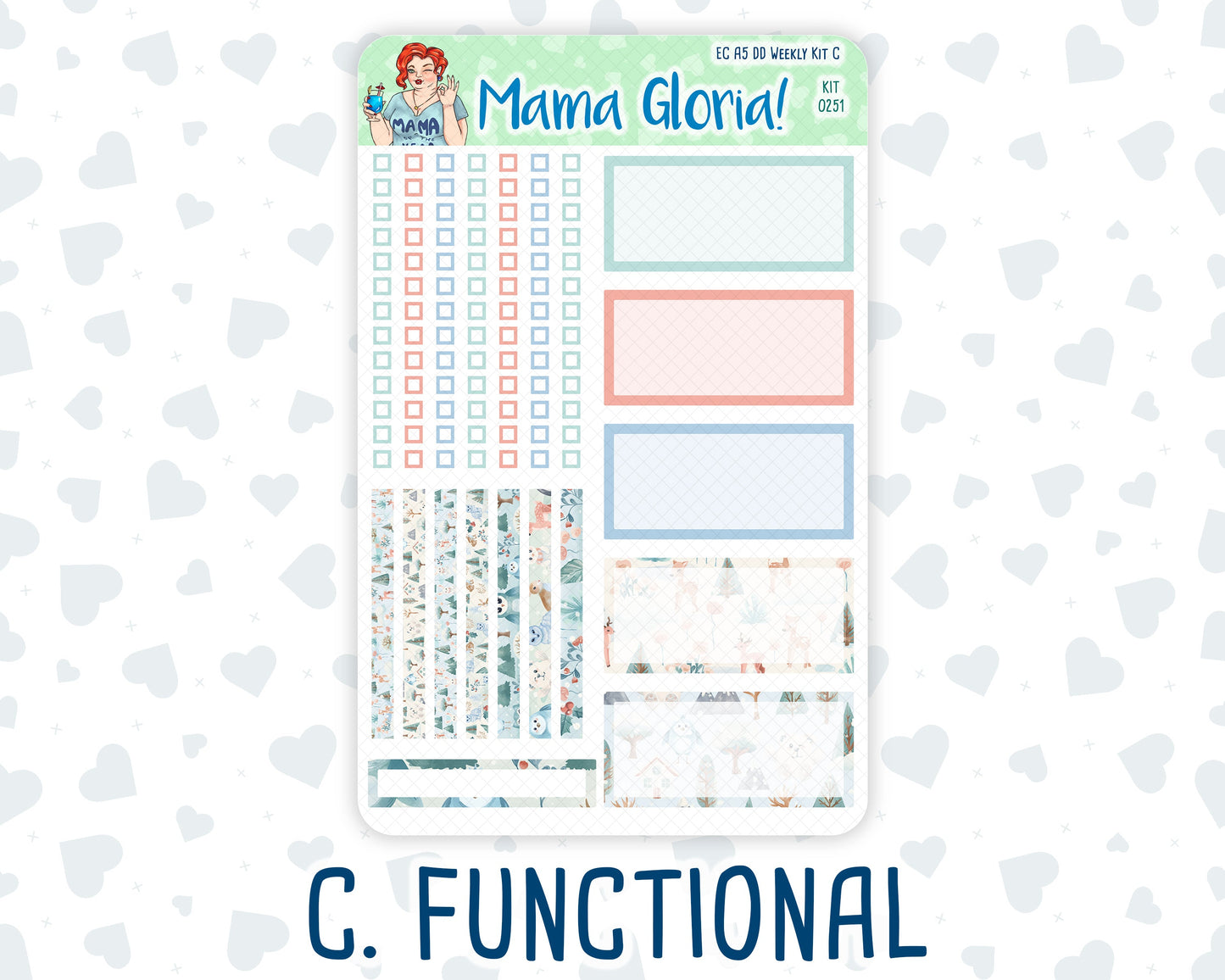 Kit 0251 - A5 - Daily Duo - Weekly Kit - January - Pine & Paws