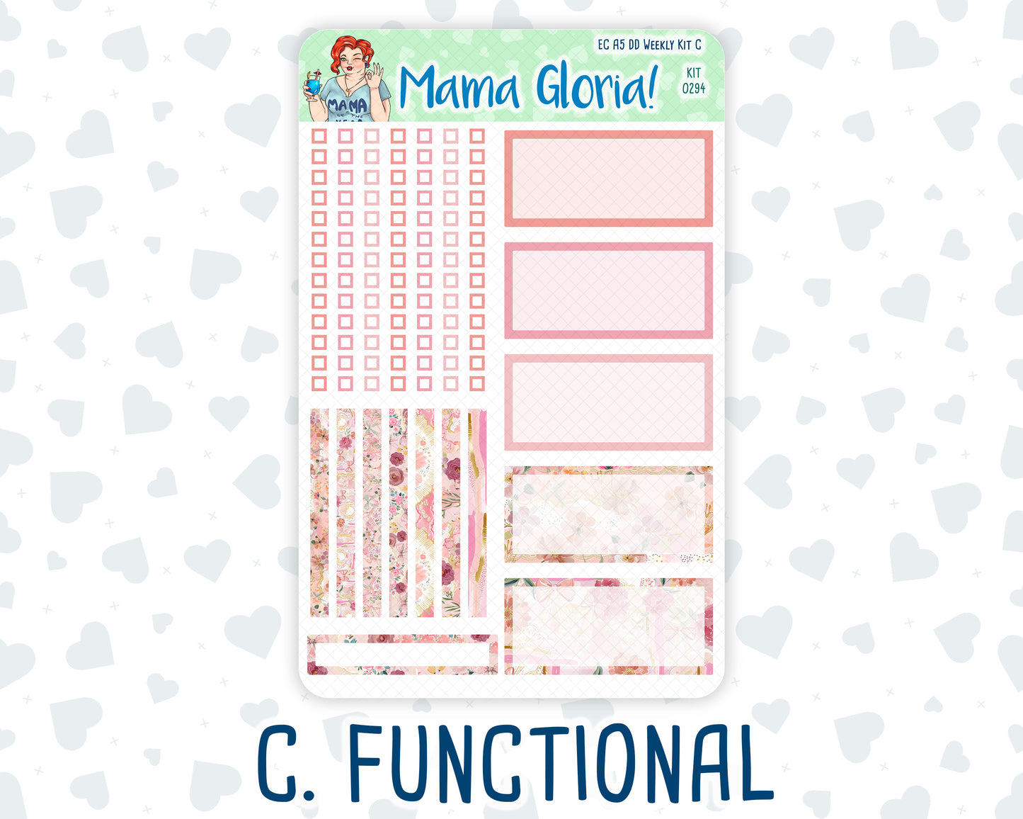 Kit 0294 - A5 - Daily Duo - Weekly Kit - September - Rosy Reveria