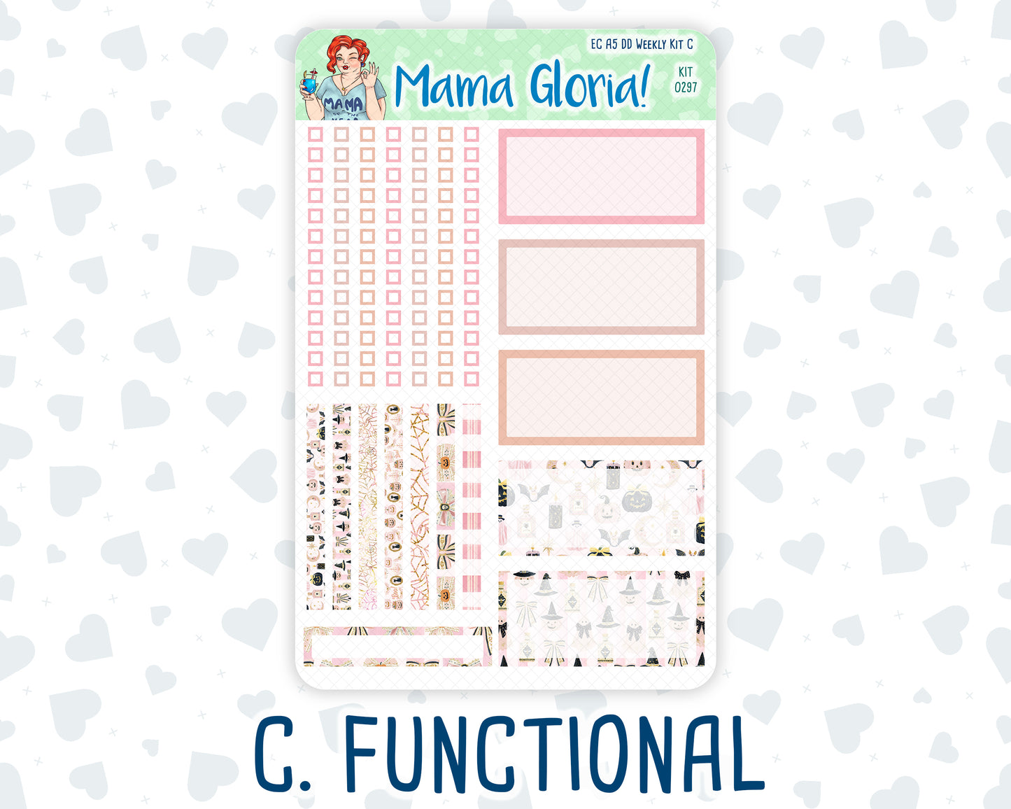 Kit 0297 - A5 - Daily Duo - Weekly Kit - October - Pink Spell