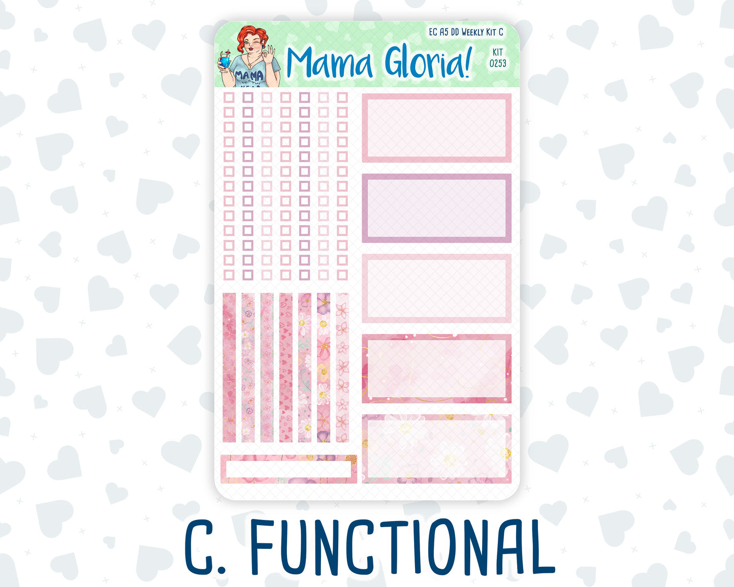 Kit 0253 - A5 - Daily Duo - Weekly Kit - February - Rosy Daydreams