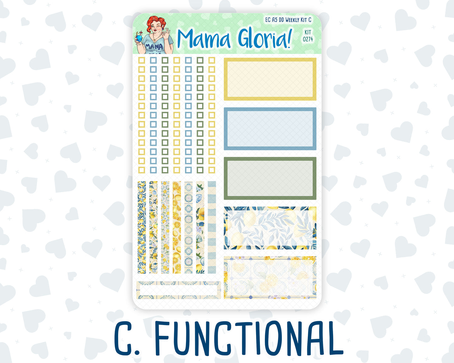 Kit 0274 - A5 - Daily Duo - Weekly Kit - July - Sunny Lemon Shore