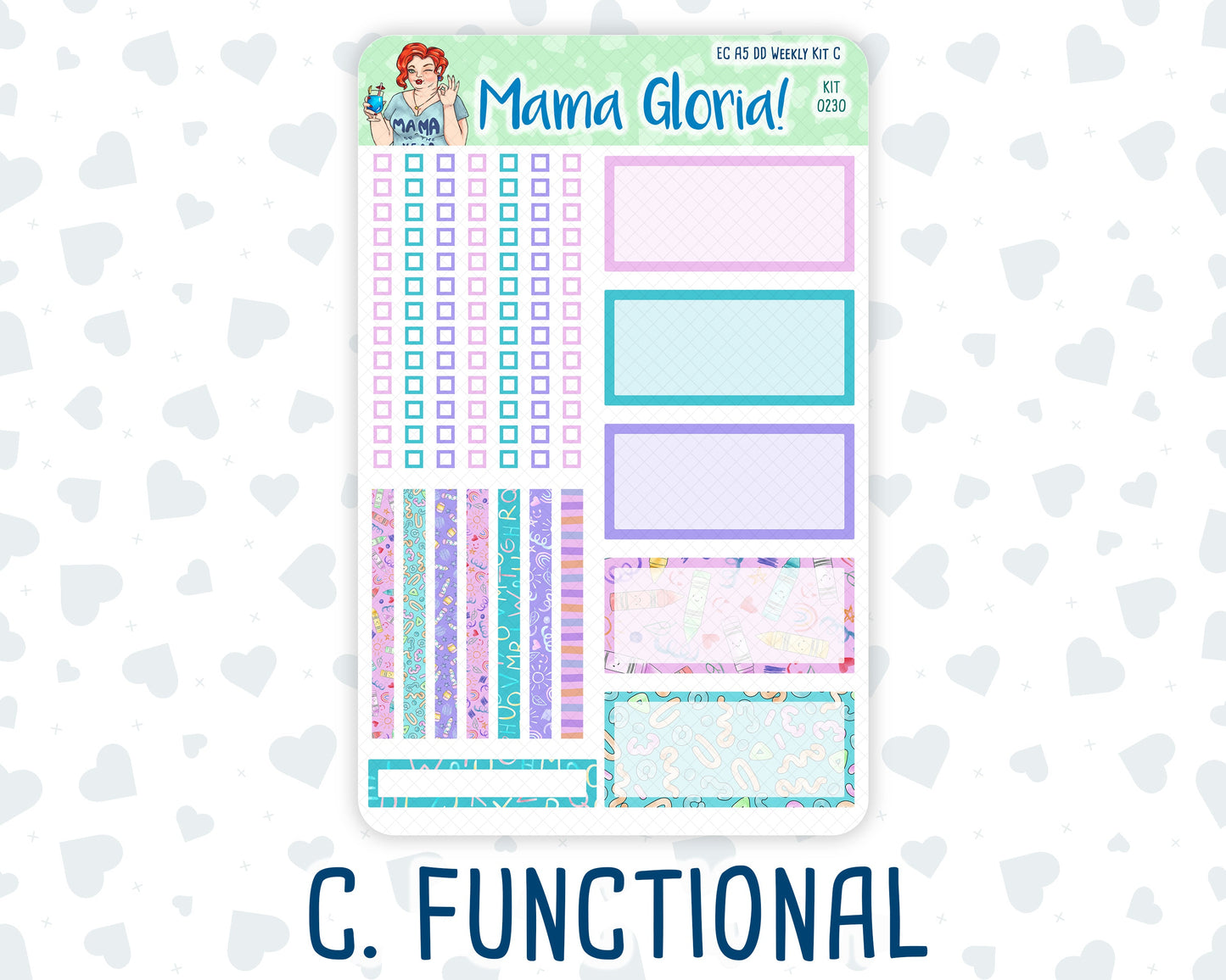 Kit 0230 - A5 - Daily Duo - Weekly Kit - August - School Daze