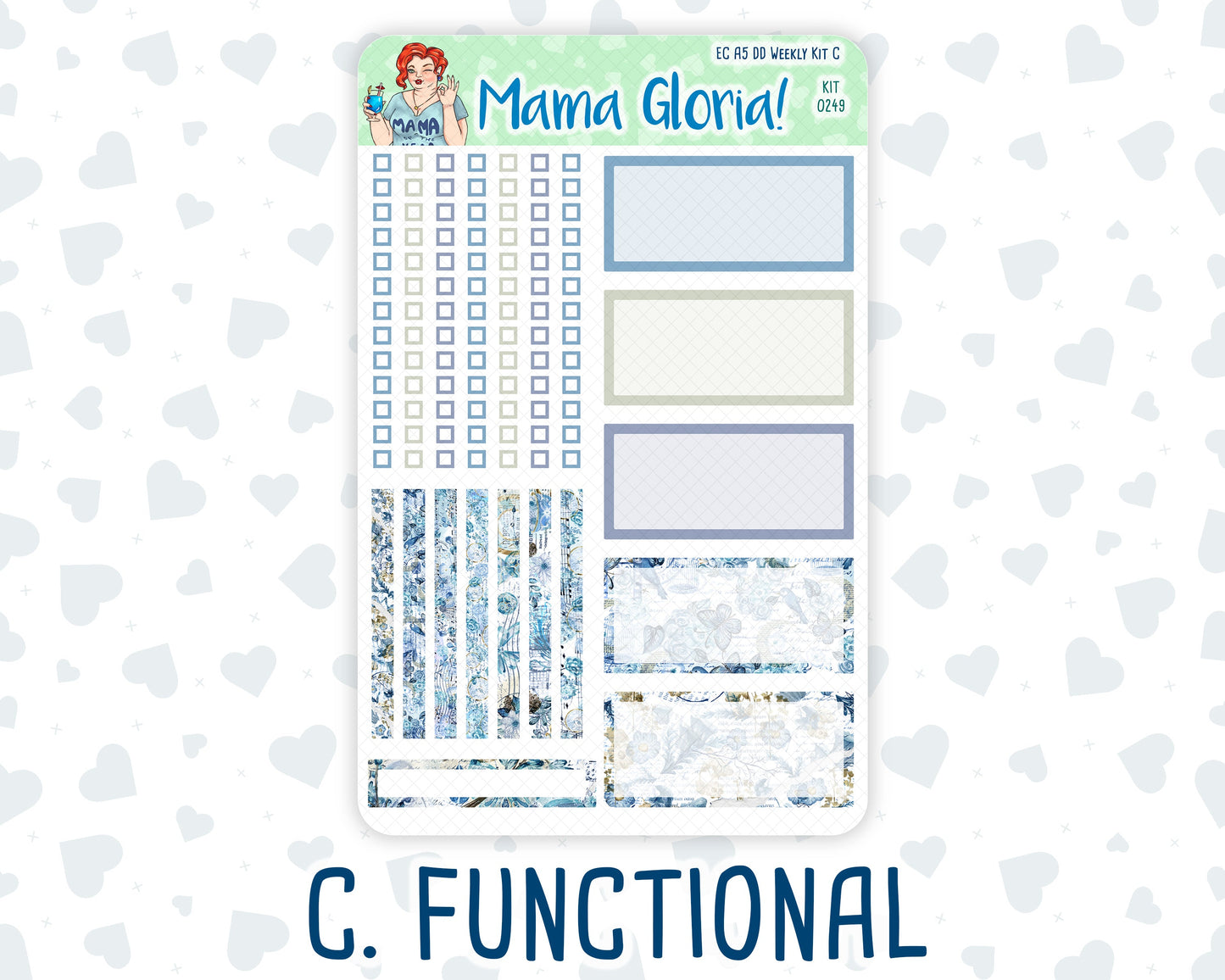 Kit 0249 - A5 - Daily Duo - Weekly Kit - January - Icy Lace