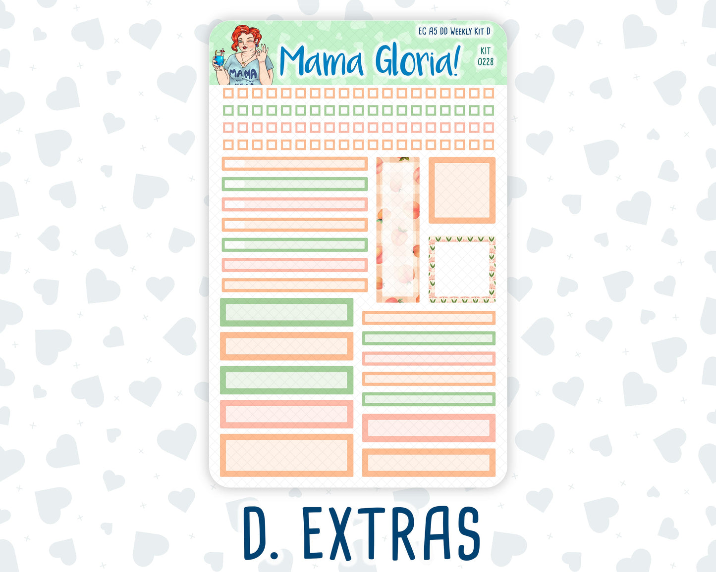 Kit 0228 - A5 - Daily Duo - Weekly Kit - August - Just Peachy