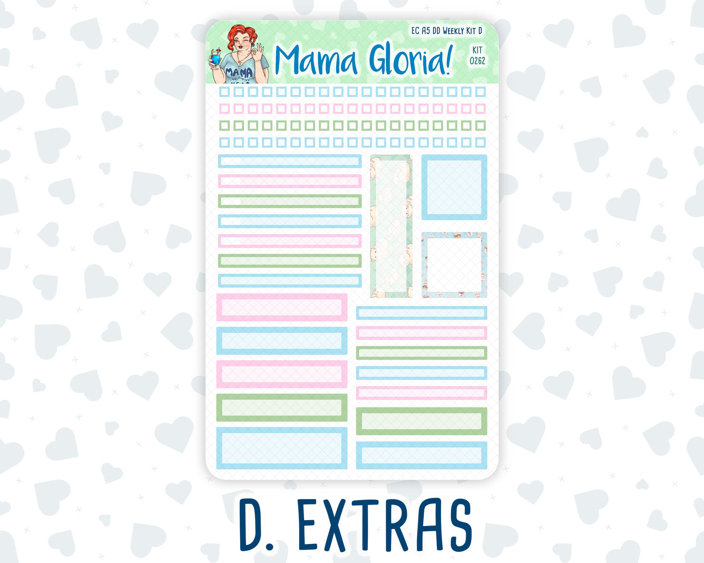 Kit 0262 - A5 - Daily Duo - Weekly Kit - April - Spring Puffs