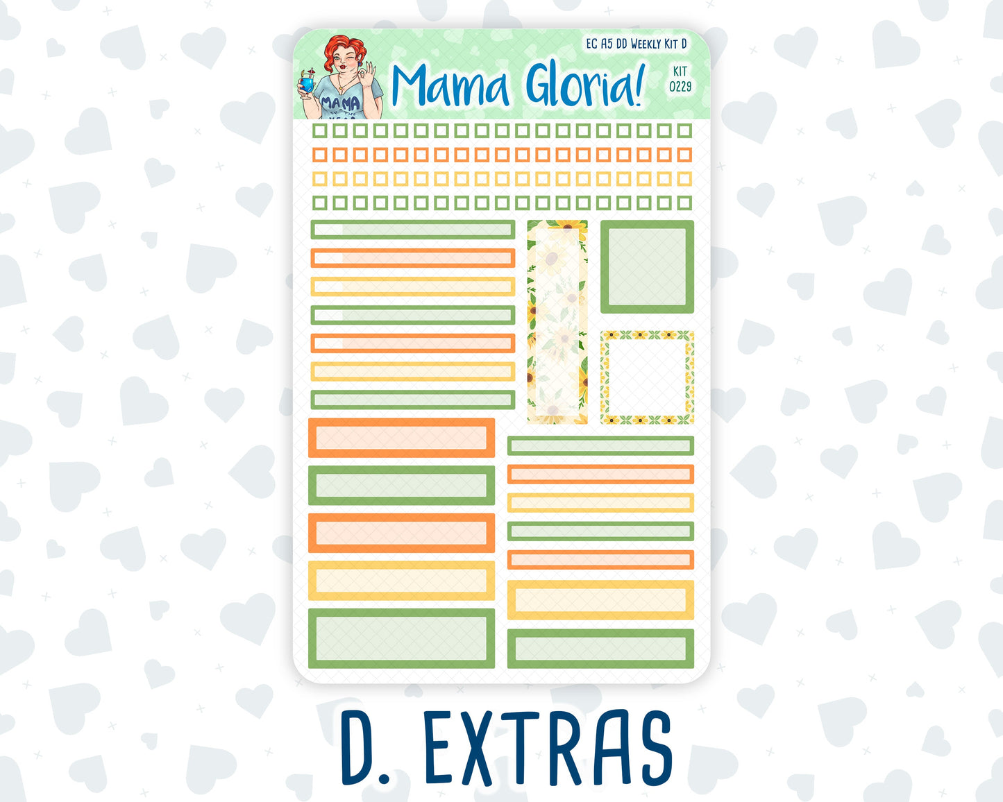 Kit 0229 - A5 - Daily Duo - Weekly Kit - August - Golden Faces