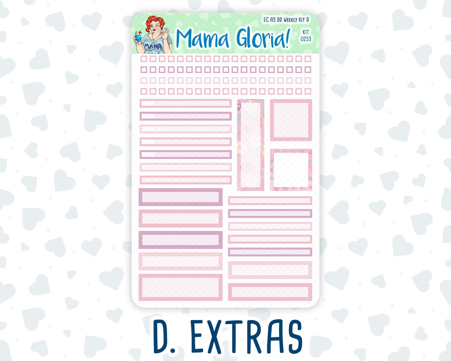 Kit 0253 - A5 - Daily Duo - Weekly Kit - February - Rosy Daydreams