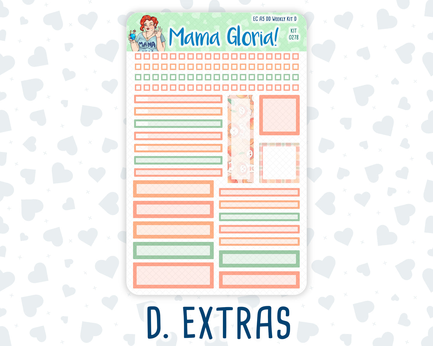 Kit 0278 - A5 - Daily Duo - Weekly Kit - August - Oops, All Peaches