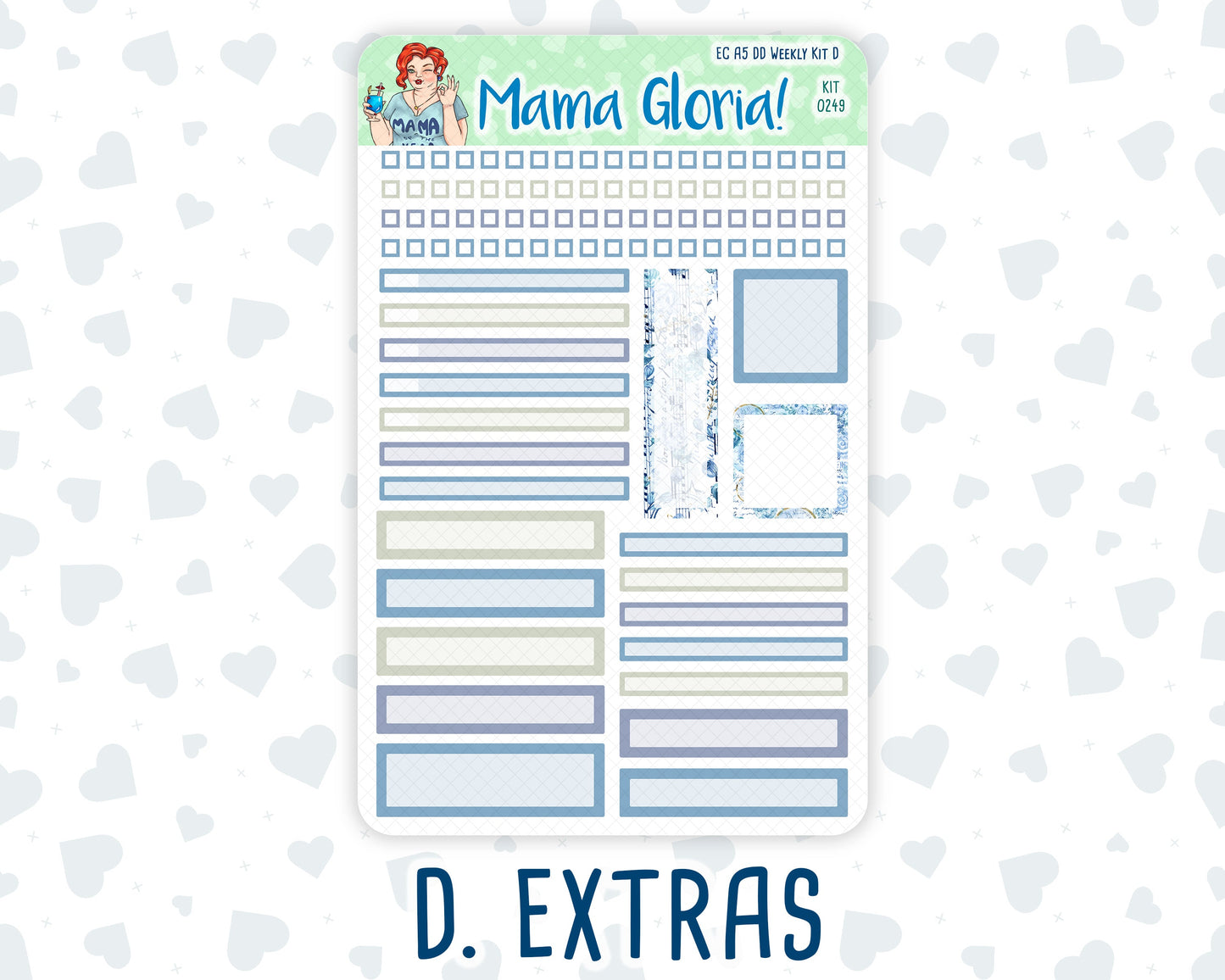 Kit 0249 - A5 - Daily Duo - Weekly Kit - January - Icy Lace