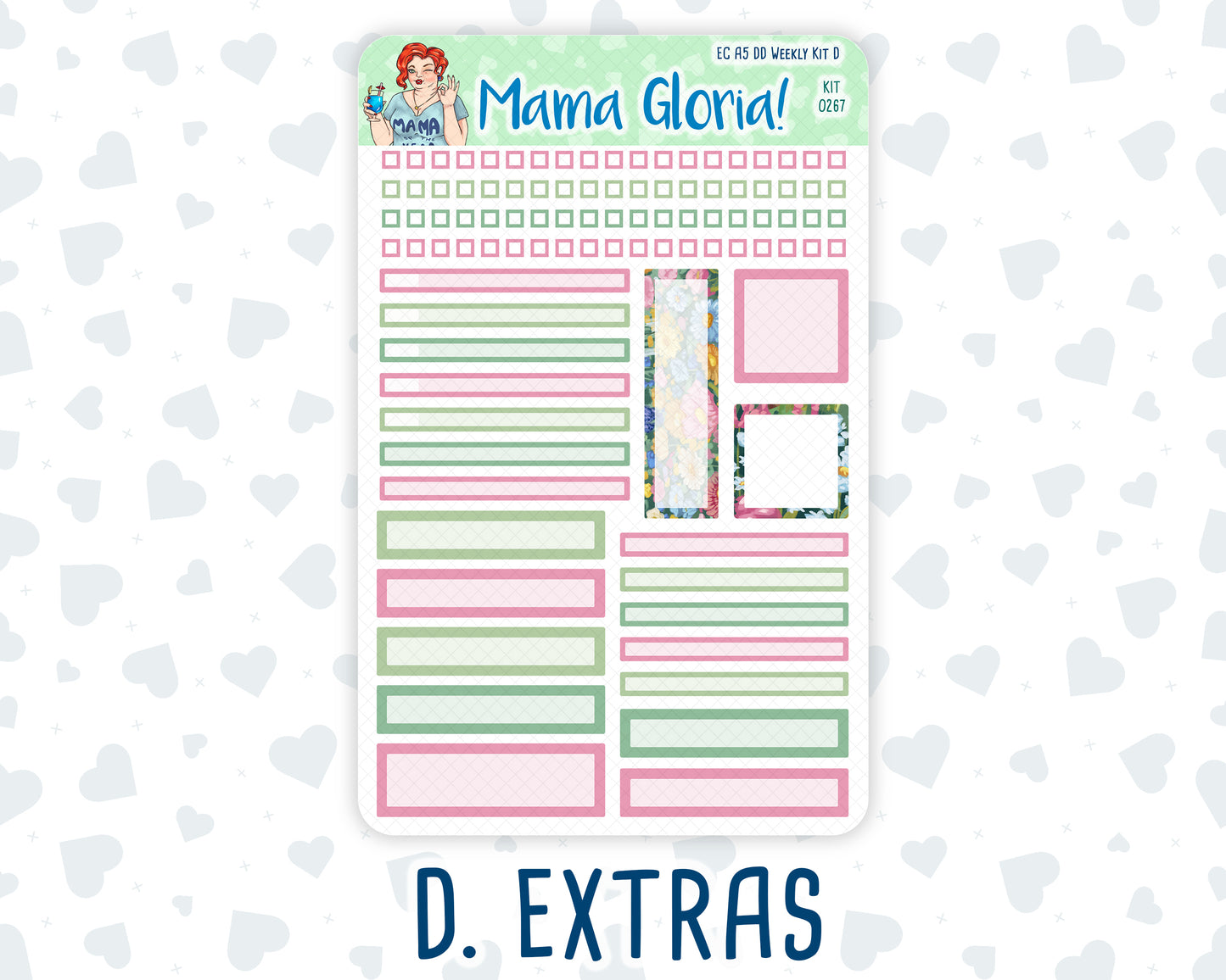 Kit 0267 - A5 - Daily Duo - Weekly Kit - May - Flowers For Mama