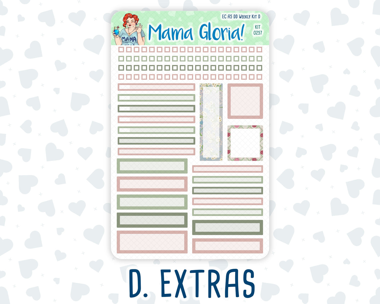 Kit 0257 - A5 - Daily Duo - Weekly Kit - March - Blush Garden