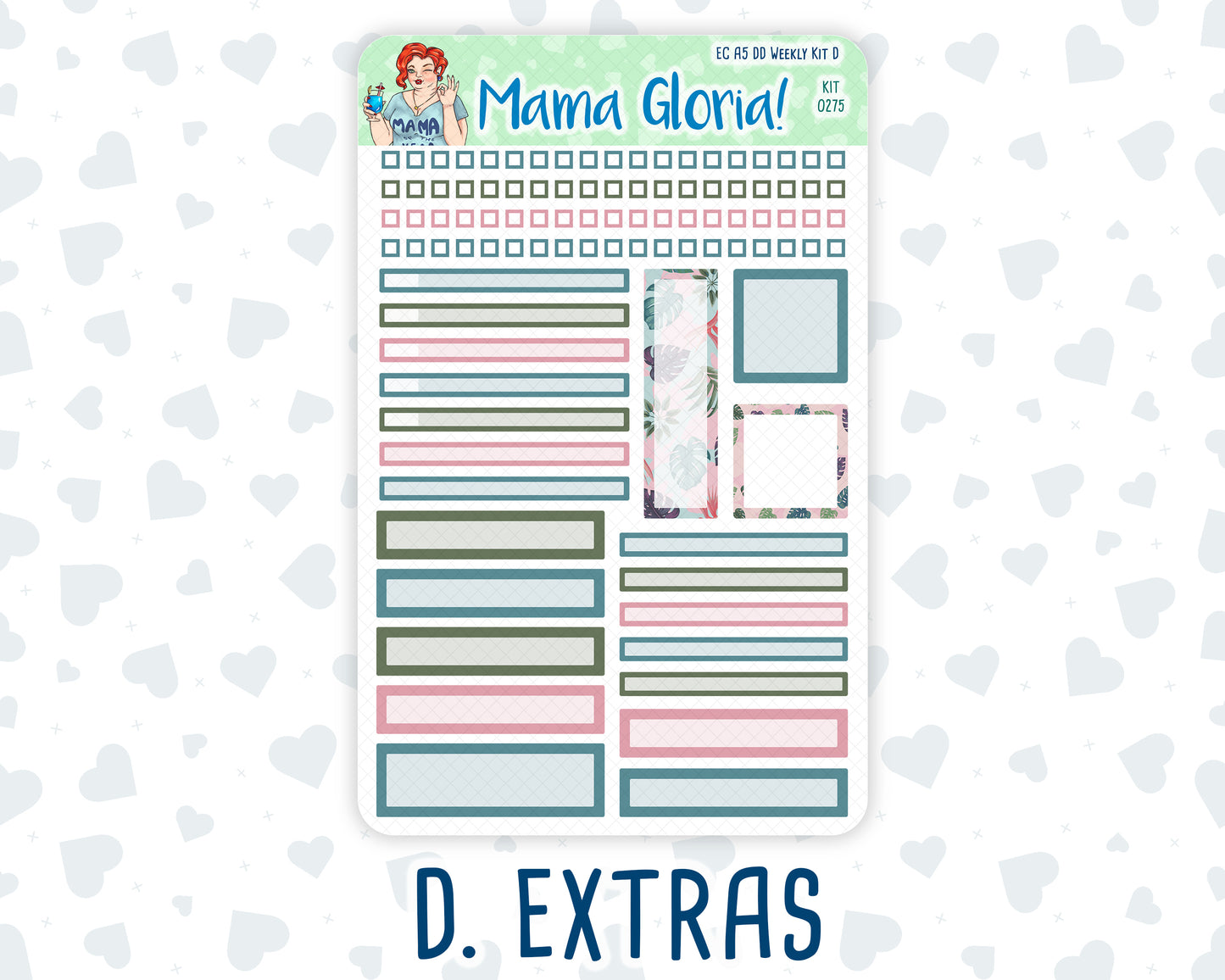 Kit 0275 - A5 - Daily Duo - Weekly Kit - July - Tropical Safari Blush