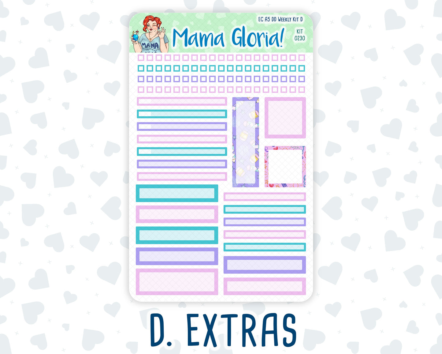 Kit 0230 - A5 - Daily Duo - Weekly Kit - August - School Daze