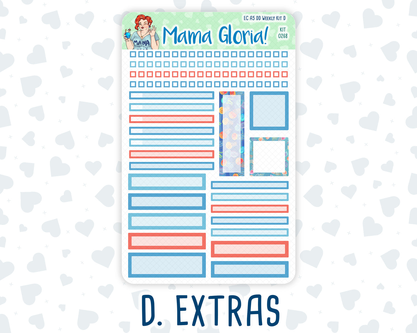 Kit 0268 - A5 - Daily Duo - Weekly Kit - June - Sea Sweeties