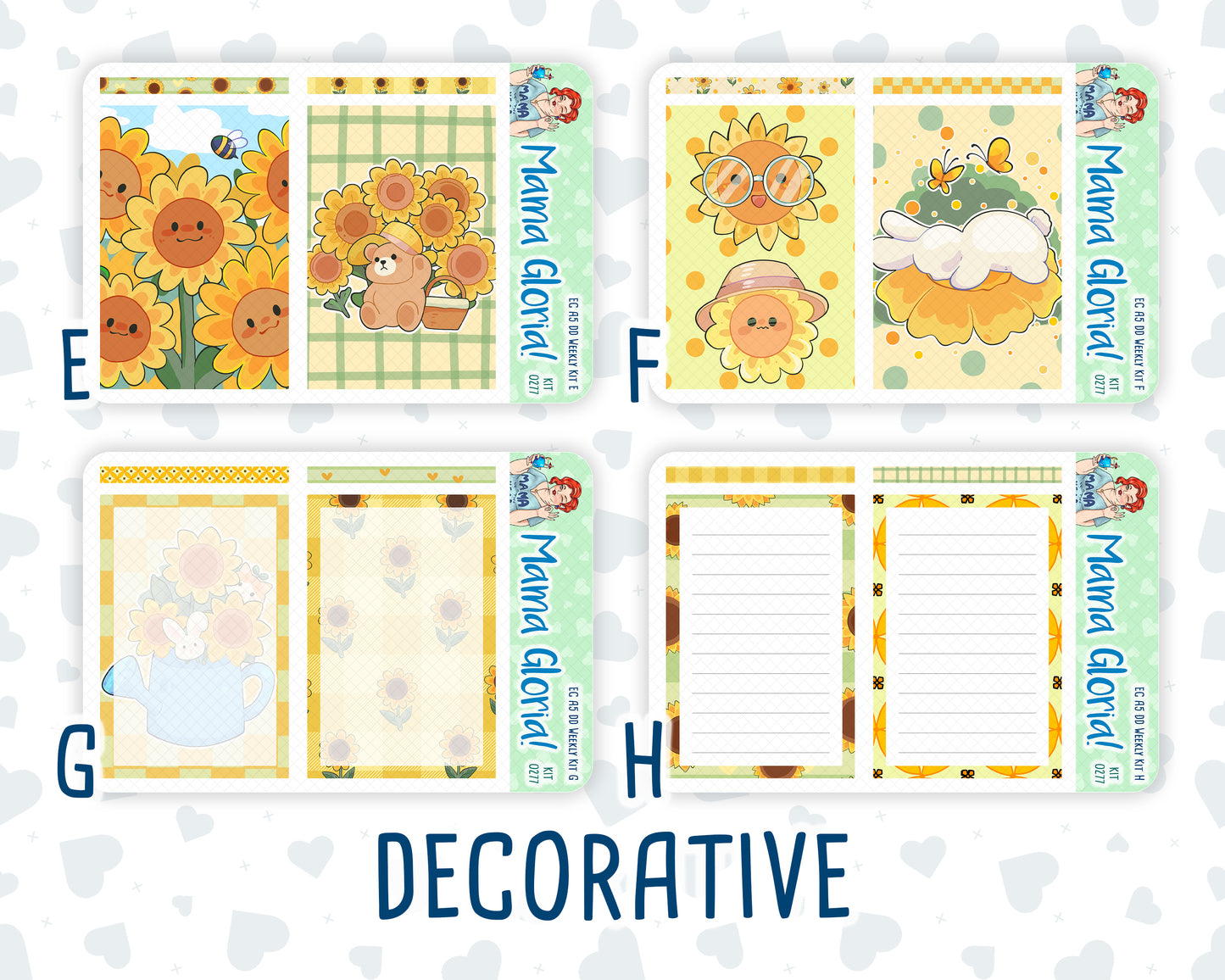 Kit 0277 - A5 - Daily Duo - Weekly Kit - August - Sunflower Drama Club