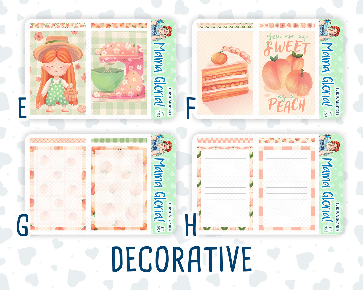 Kit 0228 - A5 - Daily Duo - Weekly Kit - August - Just Peachy