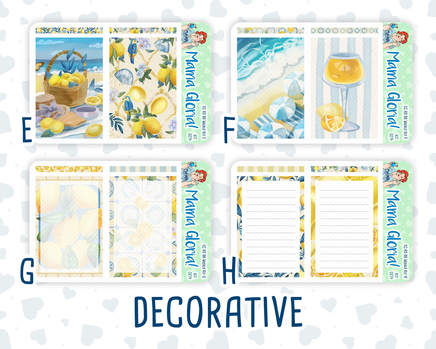 Kit 0274 - A5 - Daily Duo - Weekly Kit - July - Sunny Lemon Shore