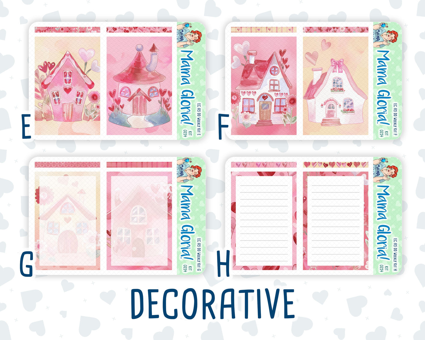 Kit 0254 - A5 - Daily Duo - Weekly Kit - February - Valentine Village