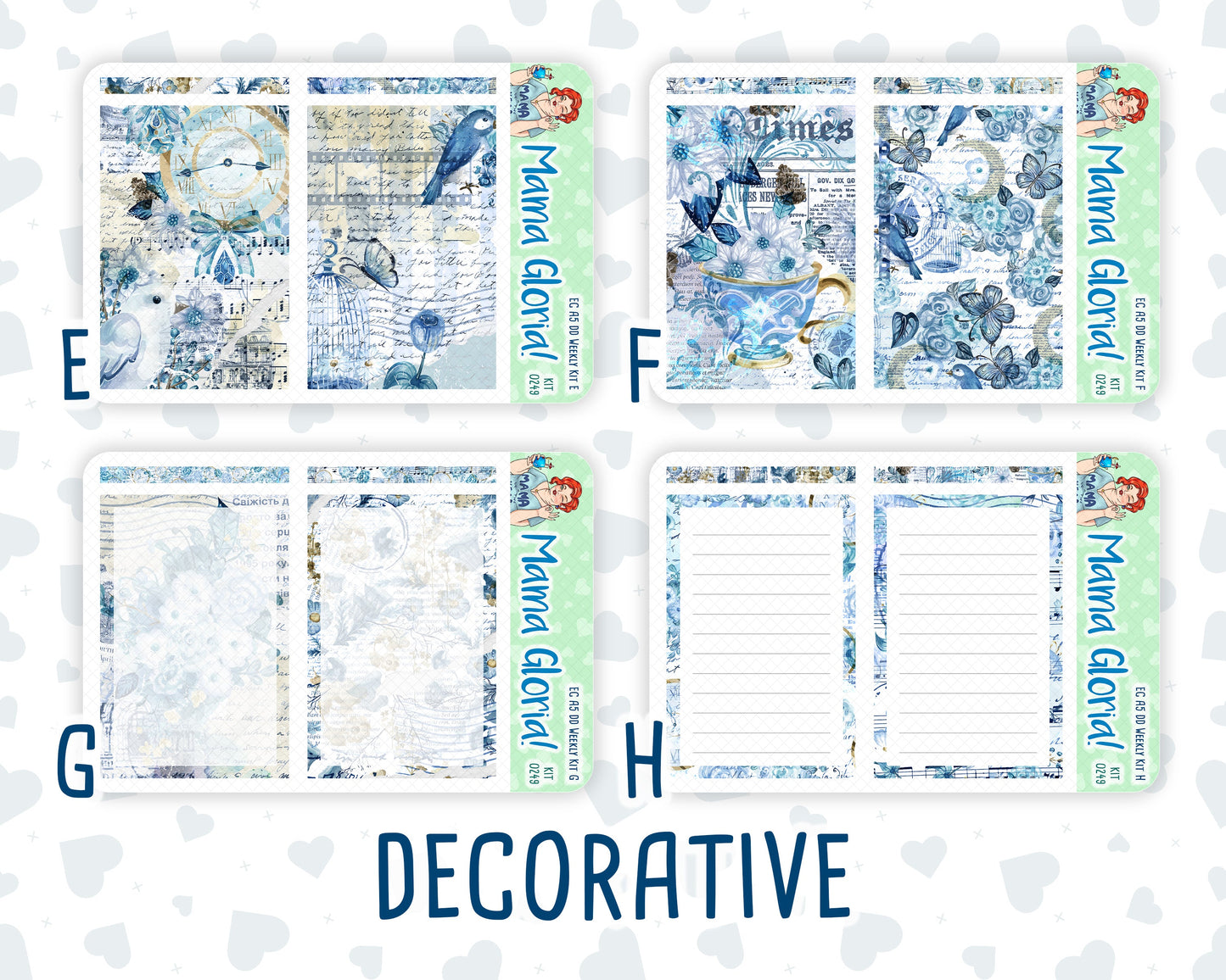 Kit 0249 - A5 - Daily Duo - Weekly Kit - January - Icy Lace