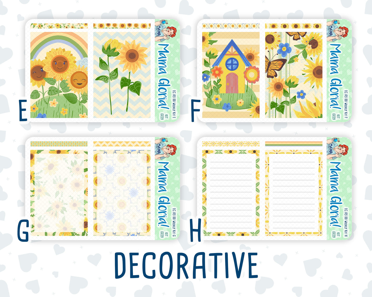 Kit 0229 - A5 - Daily Duo - Weekly Kit - August - Golden Faces