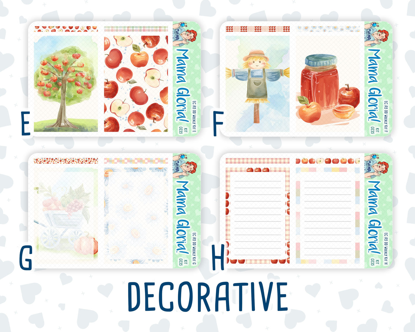 Kit 0235 - A5 - Daily Duo - Weekly Kit - September - Apple Orchard