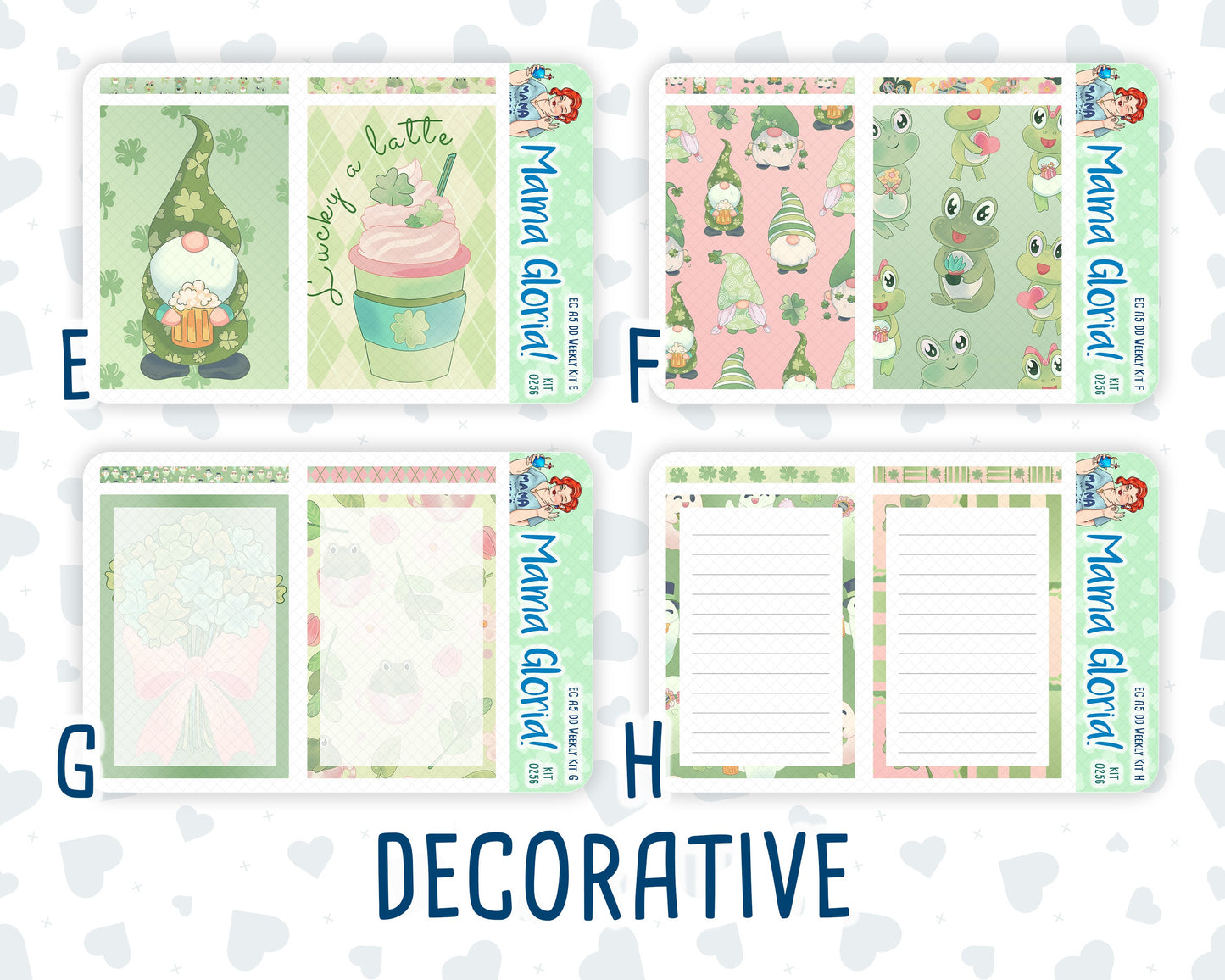 Kit 0256 - A5 - Daily Duo - Weekly Kit - March - Froggy Luck