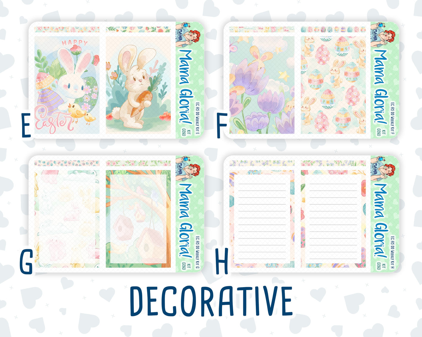 Kit 0260 - A5 - Daily Duo - Weekly Kit - April - Pastel Egg Hunt