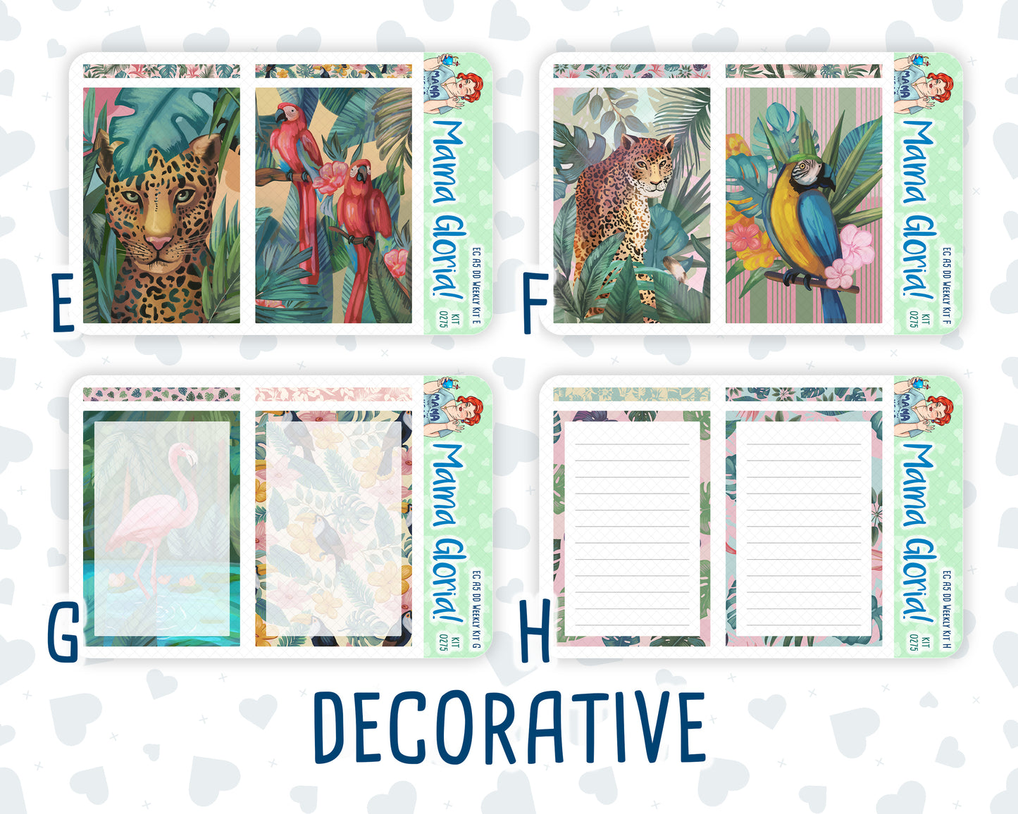 Kit 0275 - A5 - Daily Duo - Weekly Kit - July - Tropical Safari Blush